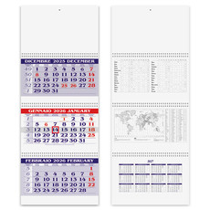 Calendario trittico 3 spirali 2026 dettaglio retro