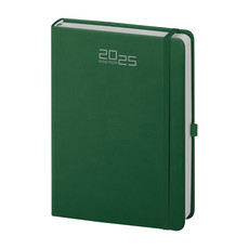 Agenda 2025 giornaliera con elastico e portapenna 15X21 verde