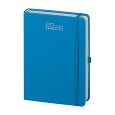 Agenda 2026 giornaliera con elastico e portapenna 15X21 azzurro
