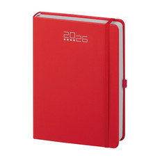 Agenda 2026 giornaliera con elastico e portapenna 15X21 rosso