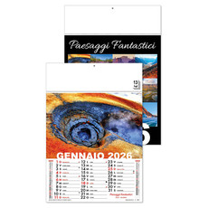Calendario illustrato paesaggi fantastici 2026 dettaglio