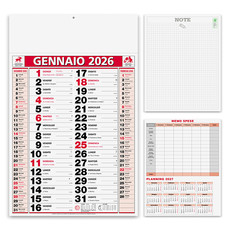 Calendario olandese classic notes 2026 rosso - dettaglio