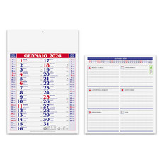 Calendario olandese medio 2026 rosso - dettaglio