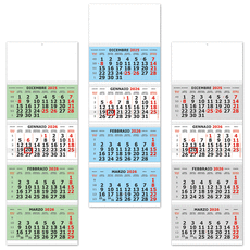 Calendario quadrittico 4 spirali 2026