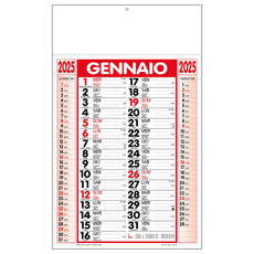 Calendario trimestrale olandese 2025 rosso