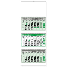 Calendario trittico 3 spirali e interspazi 2026 verde