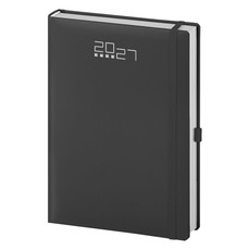 Agenda 2027 giornaliera con elastico e portapenna 15X21 nero