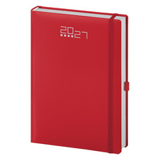 Agenda 2027 giornaliera con elastico e portapenna 15X21 rosso