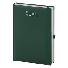 Agenda 2027 giornaliera con elastico e portapenna 15X21 verde
