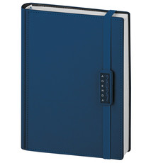 Agenda giornaliera 15x21 termovirante con elastico blu scuro