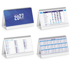 Calendario da tavolo chart table 2027 blu dettaglio 1