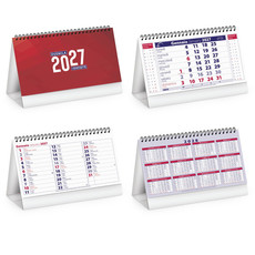 Calendario da tavolo chart table 2027 rosso dettaglio 1