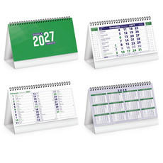 Calendario da tavolo chart table 2027 verde dettaglio 1