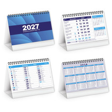 Calendario da tavolo mini table 2027 blu dettaglio 1