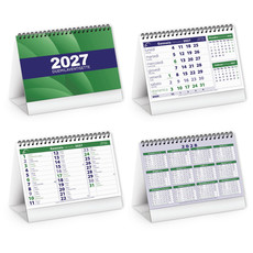 Calendario da tavolo mini table 2027 verde dettaglio 1