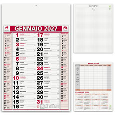 Calendario olandese classic notes 2027 rosso dettaglio 1