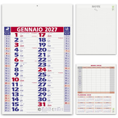 Calendario olandese classico 2027 rosso dettaglio 1