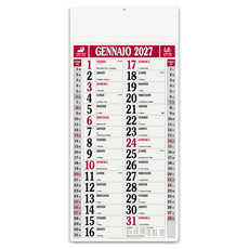 Calendario olandese magnum quadrettato 2027 rosso