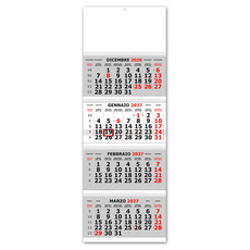 Calendario quadrittico 4 spirali 2027 grigio