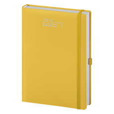 Agenda 2027 giornaliera con elastico e portapenna 15X21 giallo