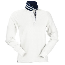 Polo piquet da donna a manica lunga, retro collo a righe bicolore Long Reverse Lady Payper