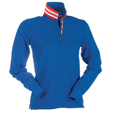 Polo piquet da donna a manica lunga, retro collo a righe bicolore Long Reverse Lady Payper