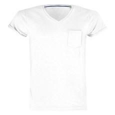 t-shirt manica corta collo a V slubby jersey bianco Neutral Wild Payper