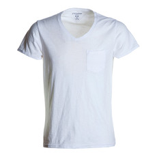 t-shirt manica corta collo a V slubby jersey bianco Wild Payper