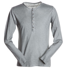 T-shirt uomo manica lunga con bottoni slubby jersey shiny grey Metropolitan Payper