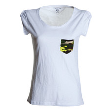 t-shirt donna manica corta con taschino slubby jersey Discovery Lady Pocket bianco Payper
