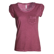 t-shirt donna manica corta con taschino slubby jersey Discovery Lady Pocket shiny colour Payper