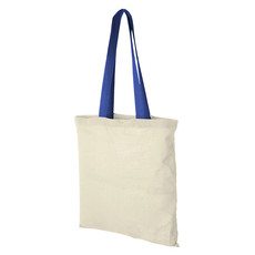 Borsa shopper in cotone con manici lunghi colorati personalizzabile