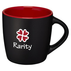 Tazza in ceramica bicolore - colore Nero/Rosso