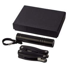 Set regalo coltello 11 funzioni e torcia - colore Nero