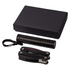 Set regalo coltello 11 funzioni e torcia - colore Nero