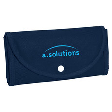 Shopper pieghevole in TNT con tasca frontale - colore Navy