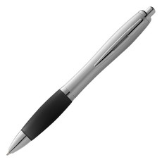 Penna a sfera Nash con fusto argento - colore Argento/Nero