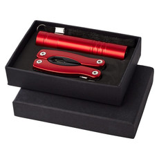 Set regalo coltello 11 funzioni e torcia - colore Rosso