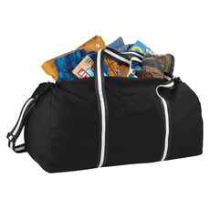 Borsone in cotone pesante con inserti a contrasto - colore Nero