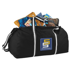 Borsone in cotone pesante con inserti a contrasto - colore Nero