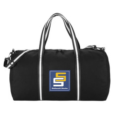 Borsone in cotone pesante con inserti a contrasto - colore Nero