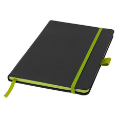 Notebook A5 con bordo colorato - colore Nero/Lime