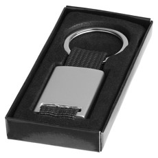 Portachiavi rettangolare in metallo - colore Argento/Nero