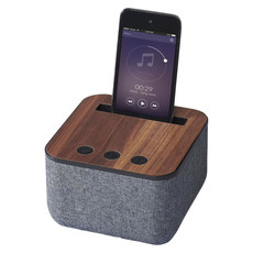 Speaker Bluetooth® in tessuto e legno - colore Grigio
