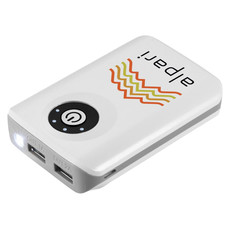 Powerbank con luce led e due uscite - colore Bianco