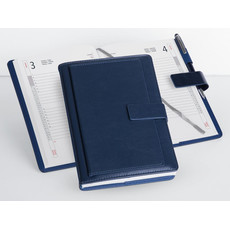 Agenda 17X24 portafoglio 2026 con flap portacards blu