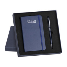 Parure agenda giornaliera 2025 notes e penna blu