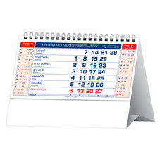 Calendario da tavolo classic 2022 rosso blu