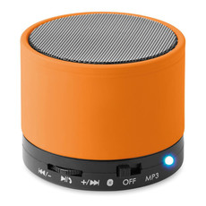 Bluetooth tondo con cavo AUX e porta USB colore arancio MO8726-10