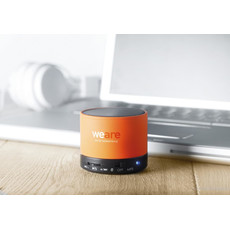 Bluetooth tondo con cavo AUX e porta USB colore arancio